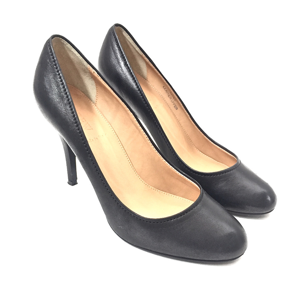 🌹J. Crew Classic Black Leather Round Toe Pump 🌹 - Picture 2 of 8